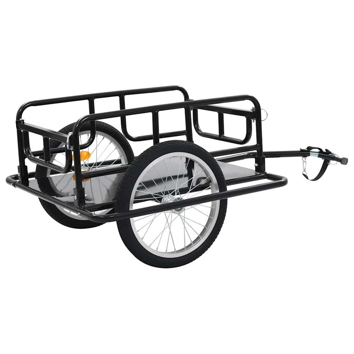 FAHRRADANHÄNGER 130/73/48,5 Cm Stahl Schwarz - Schwarz, Metall (73/48.5/130cm) - vidaXL