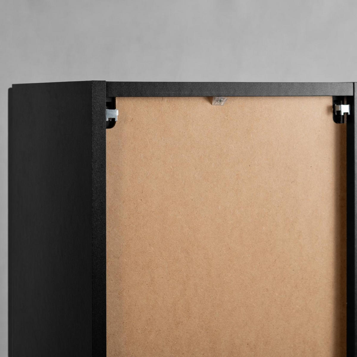 HOCHSCHRANK BELLO hängend geriffelt Schwarz matt 35/136/27 cm - Schwarz, Holzwerkstoff/Metall (35/136/27.2cm) - Rodan