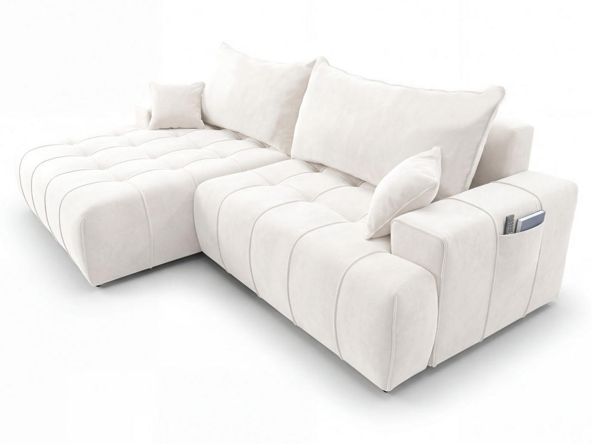 ECKSOFA Tulio Creme Links - Creme, Holz/Textil (270/165cm) - Graingold