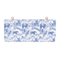 KOPFTEIL aus Samt und Schaumstoff mit Safari-Muster in Blau und Weiß VELVET - Blau, Textil (160/60/8cm) - RNT By Really Nice Things