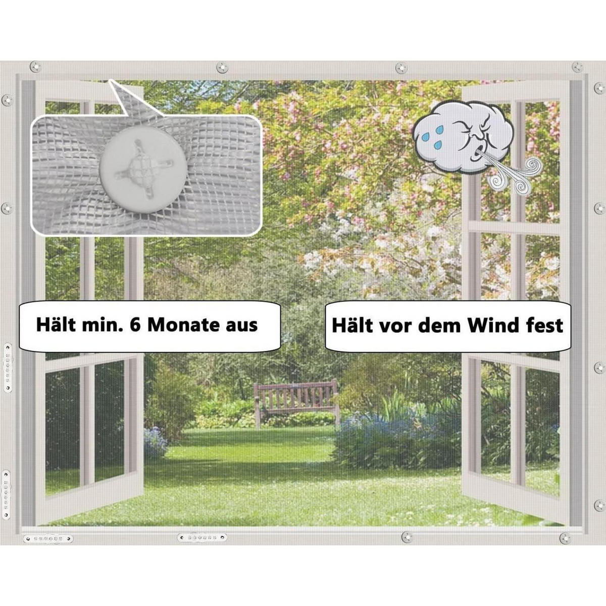 BEFESTIGUNGSKNÖPFE für Fliegengitter 36-teiliges Set Weiß - Weiß, Kunststoff (5/1/5cm)