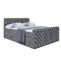 BOXSPRINGBETT BOXI8-Z KING - 160x200 - H3/H4 - Dunkelgrau - Dunkelgrau, Holzwerkstoff (160/200cm) - ALTDECOR