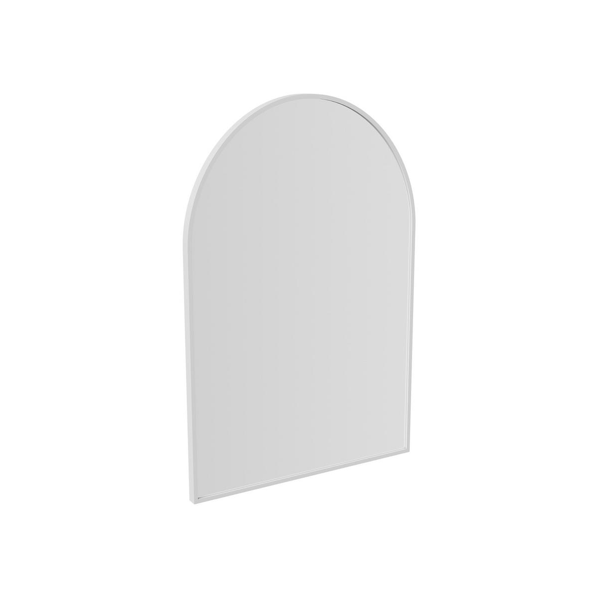 WANDSPIEGEL Bogenform 91 x 61 cm aus Sicherheitsglas mit Aluminiumrahmen weiß - Weiß, Metall (61/91/3cm)