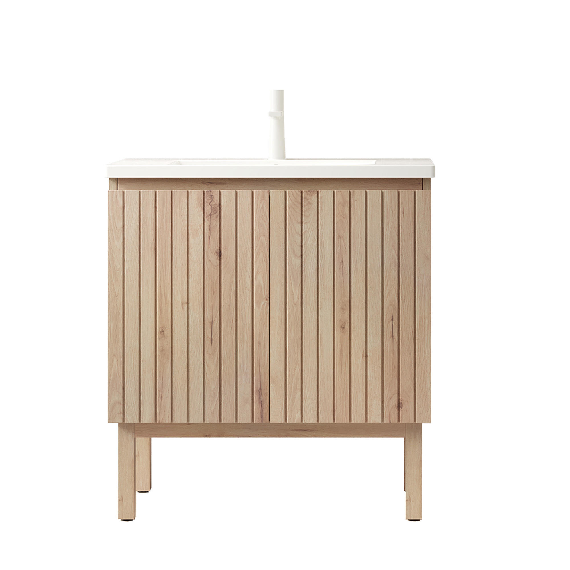 WASCHTISCH Eichefarben/Weiß 80.5/46.5/88 cm - Weiß, Holz (80.5/88/46.5cm) - PANGIVO