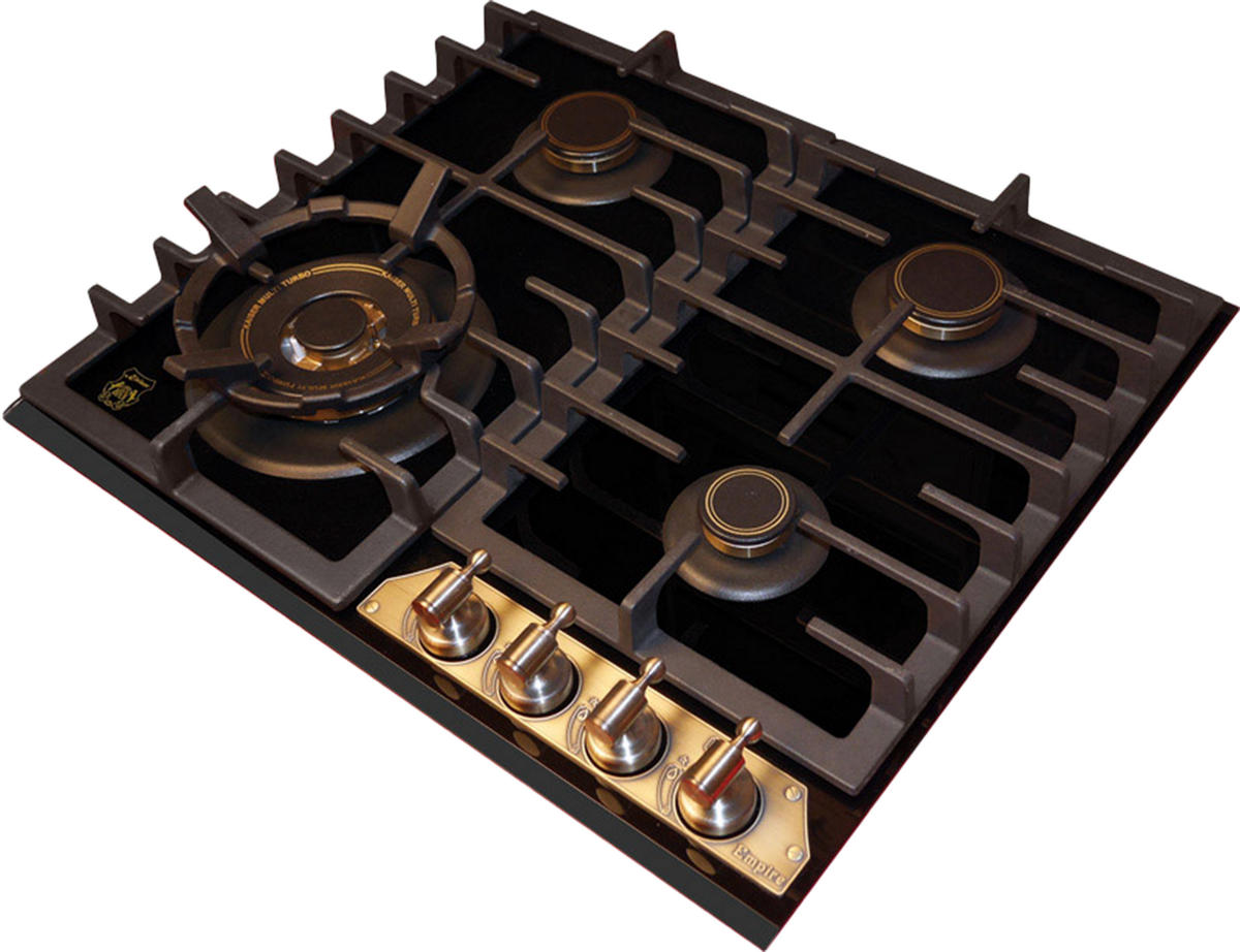 BACKOFEN-SET Elektro Einbau Backofen 60 cm EH 6355 Em Sil+KCG 6335 Em Gaskochfeld 60 cm - Schwarz, Metall (59.4/59.4/56.6cm) - Kaiser Küchengeräte