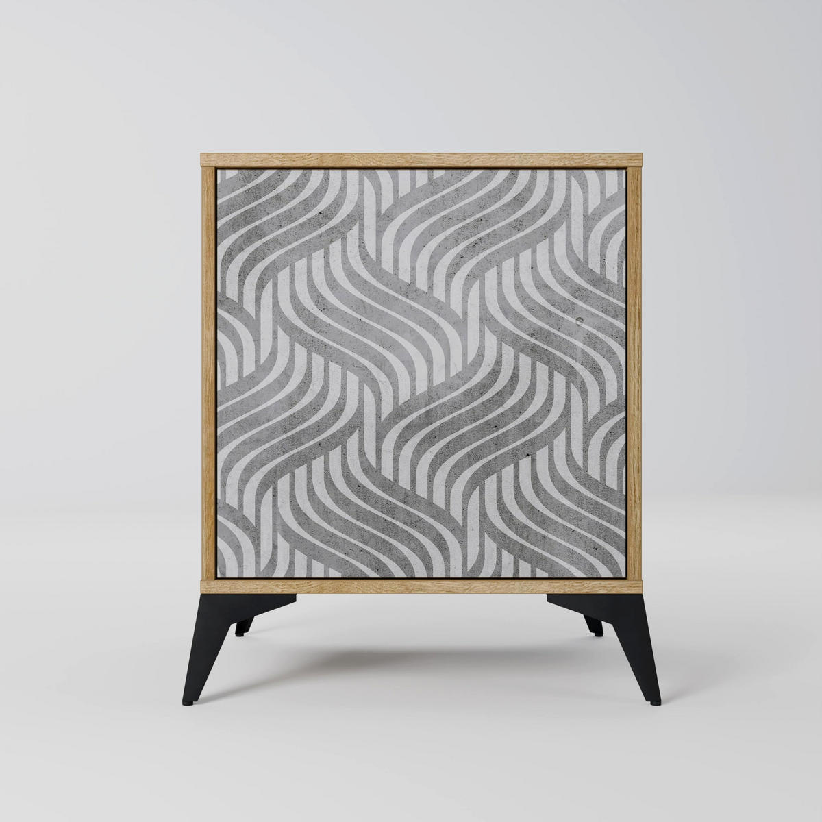 SIDEBOARD CONCRETE MOVEMENT, Eichefarben, 57,5x42x57,5 cm, Ohne Füße - Eichefarben/Multicolor, Holzwerkstoff (57.5/57.5/42cm) - SpaceRebels