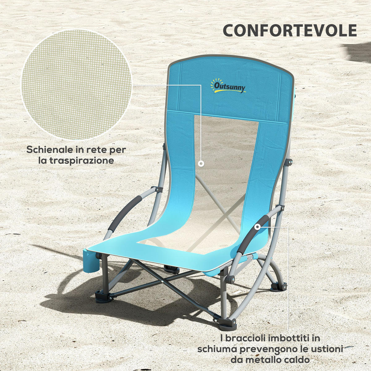 GARTENLIEGE Blau 2 Stück - Blau, Metall (58/79/70cm) - GiPP