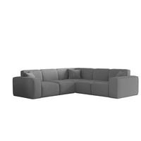 ECKSOFA Univ Celes Premium Ascot Bukla - Grau, Holzwerkstoff/Textil (246/246cm) - Fun Möbel