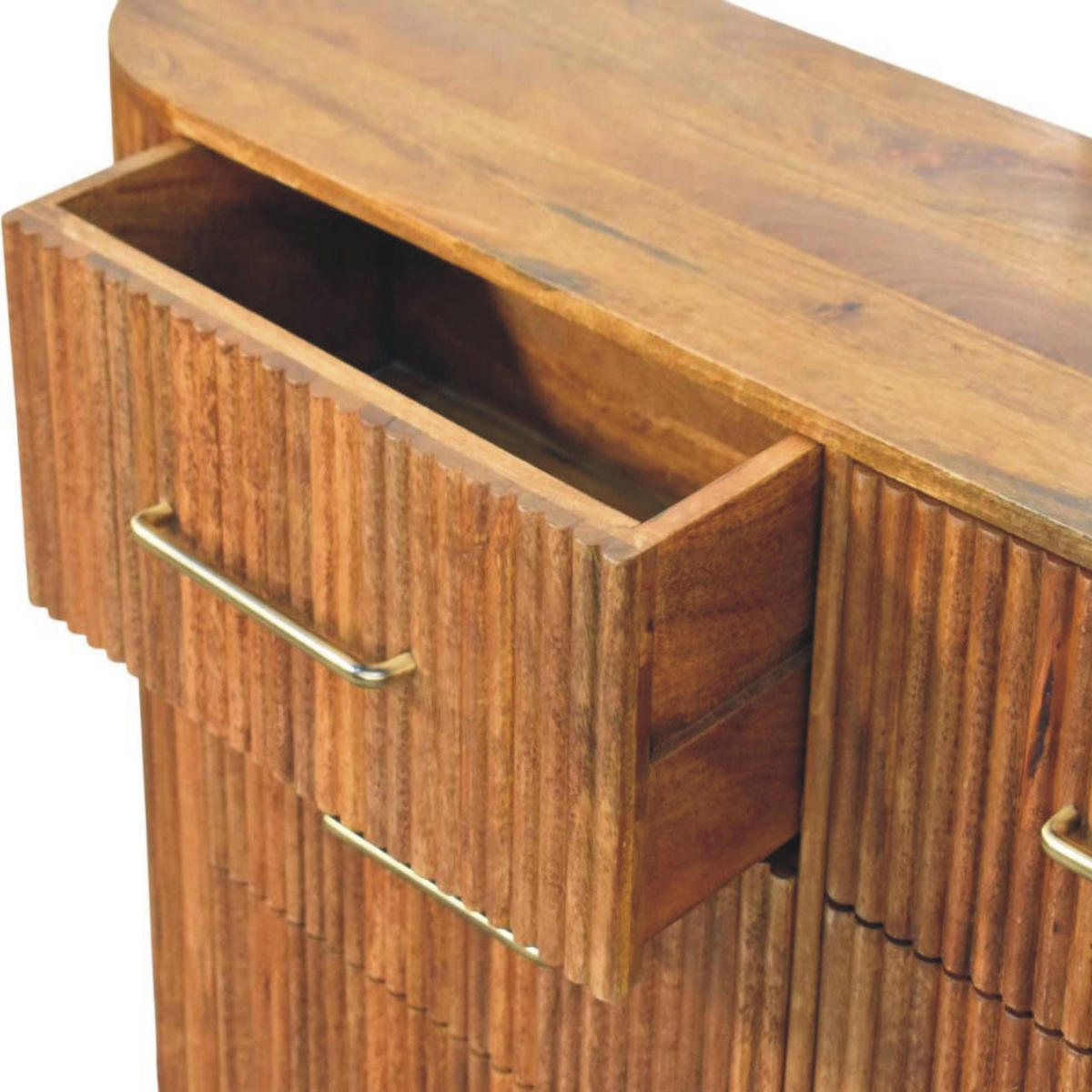 SIDEBOARD mit Amber-Eichen-Finish, Platz auf der Tischplatte, braun - Goldfarben/Braun, Holz/Metall (135/79/35cm) - Artisan Furniture