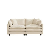2-SITZER-SOFA aus Chenille mit modularem Design, beige - Beige, Textil (75/84/198cm)