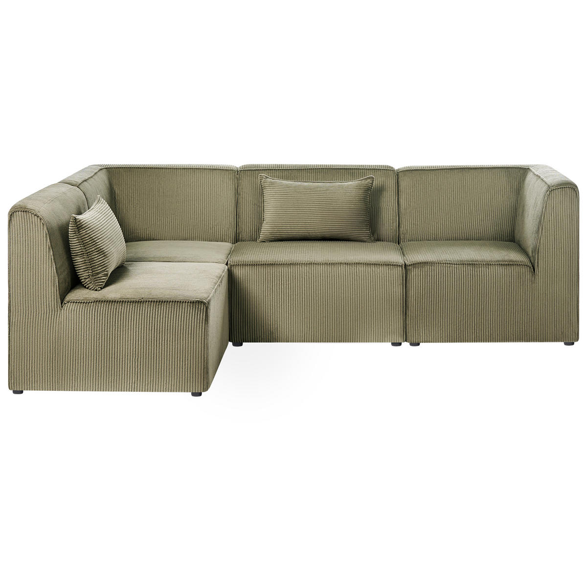 COLȚAR modul cu 4 locuri pe partea dreaptă verde reps reiat Lemvig - verde, material textil (250/166cm) - Beliani