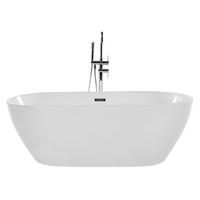 BADEWANNE FREISTEHEND 75x150x58 cm weiß Nevis - Weiß, Kunststoff (75/58/150cm) - Beliani