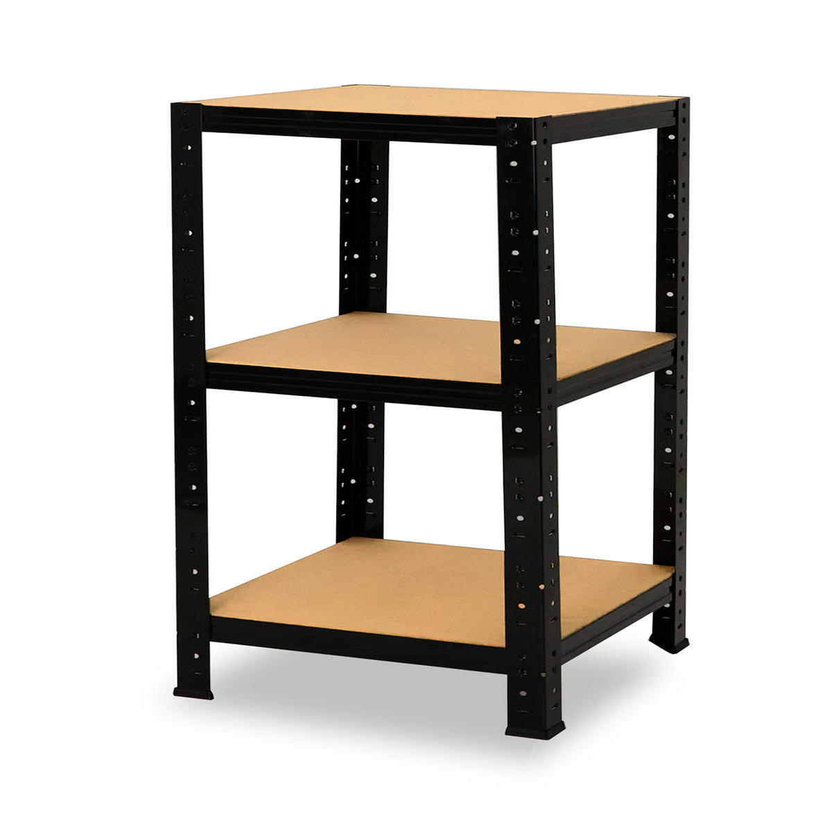 SCHWERLASTREGAL BLACK 90x45x45 cm in schwarz mit 3 Böden und 175 kg Traglast pro Boden - Schwarz, Metall (45/90/45cm) - shelfplaza