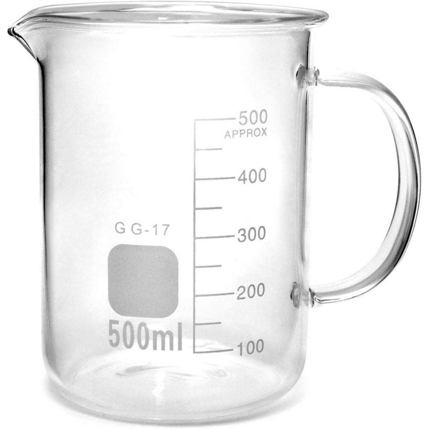 MESSBECHER mit Griff 500 ml Borosilikatglas - Transparent, Glas (0.5L)