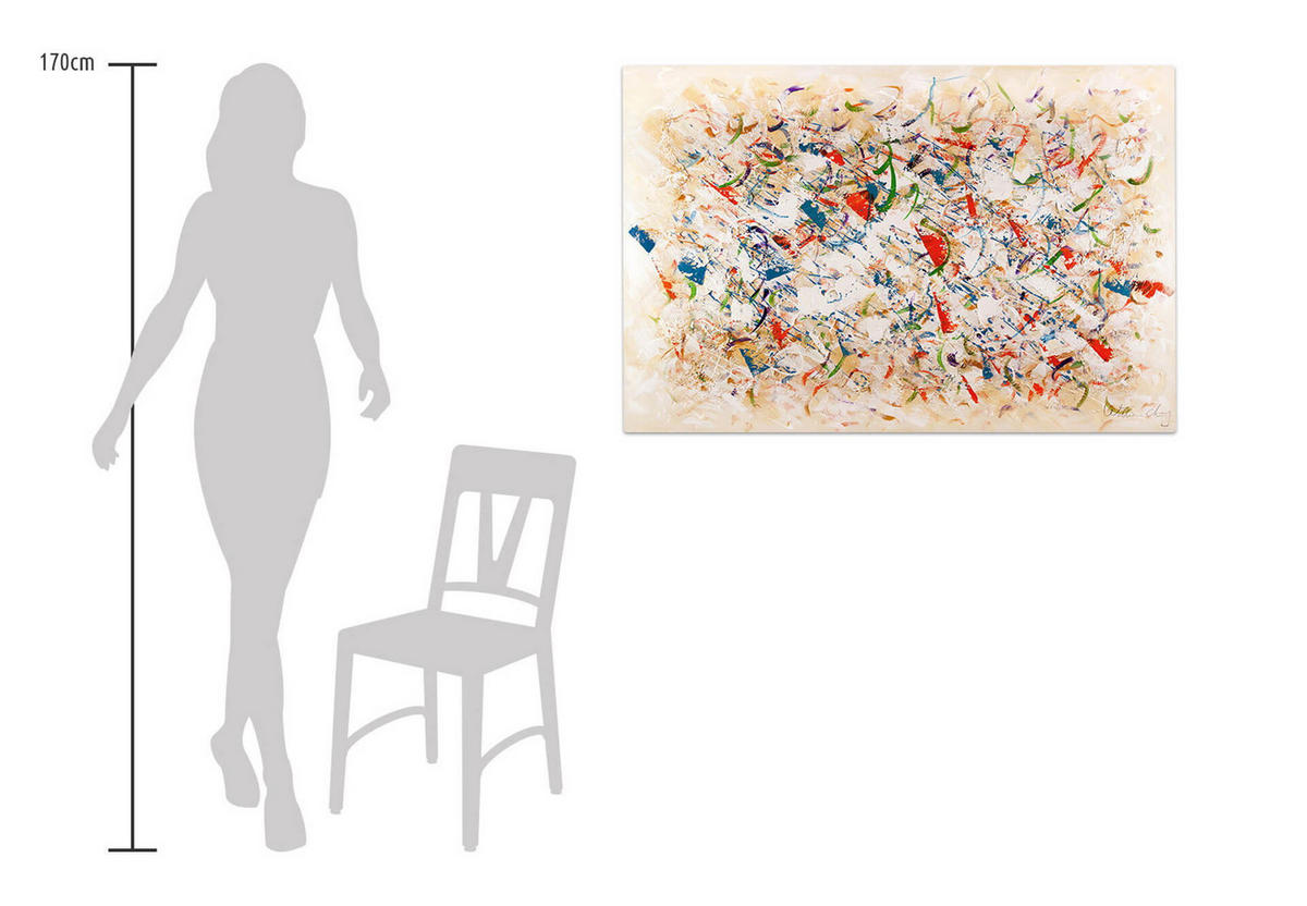 ACRYLBILD HANDGEMALT 120/80 cm - Beige/Multicolor, Holz/Textil (120/80cm) - KUNSTLOFT