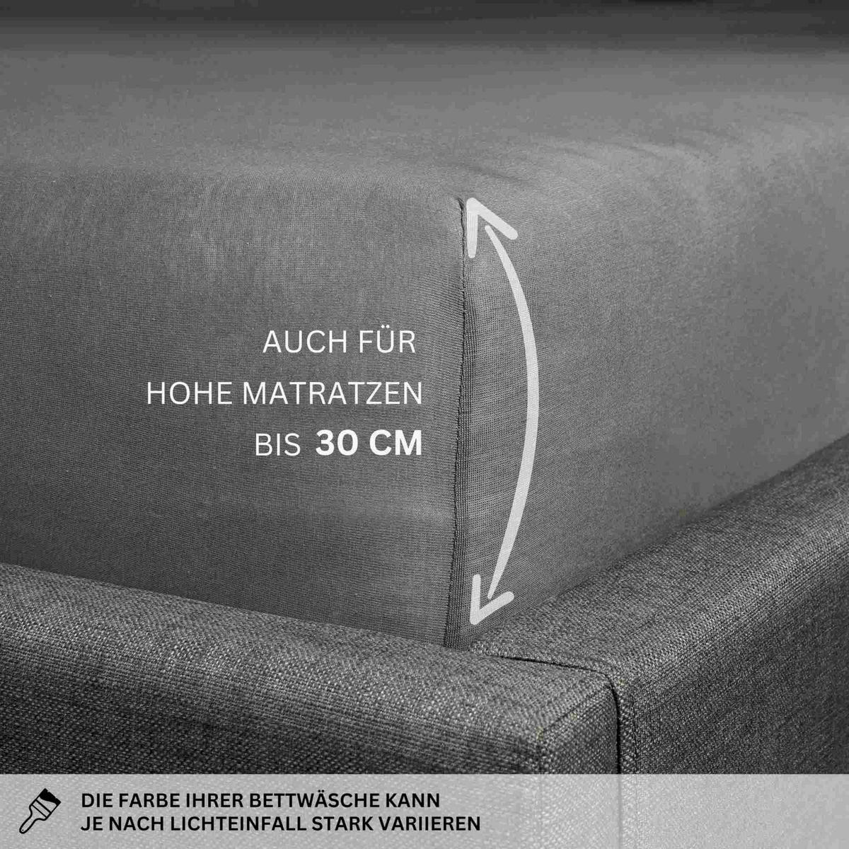 SPANNBETTLAKEN BASIC - Grau, Textil (100/200cm) - Schöner Wohnen