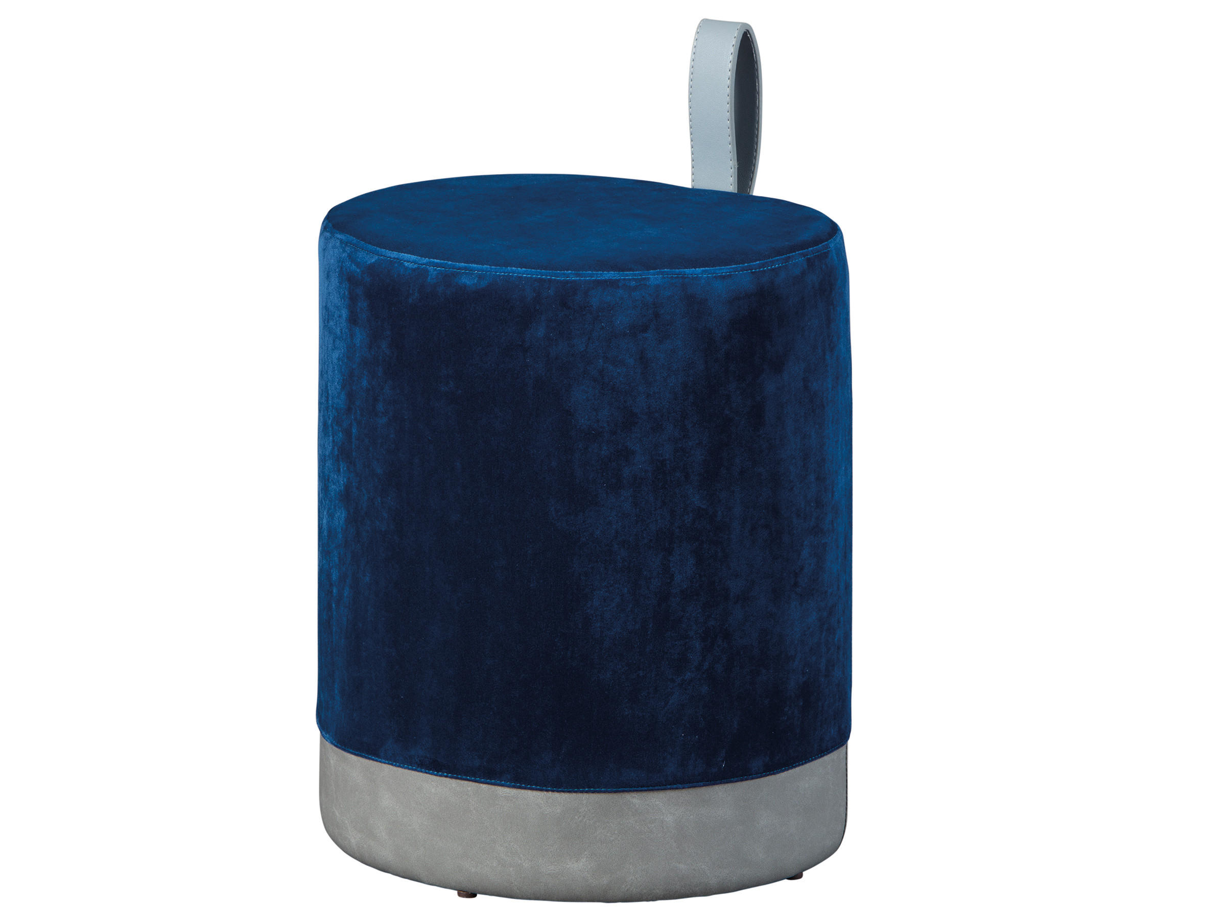 POUF blau und grau - Blau, Holzwerkstoff (38/43/32cm) - ebuy24