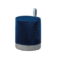 POUF blau und grau - Blau, Holzwerkstoff (38/43/32cm) - ebuy24