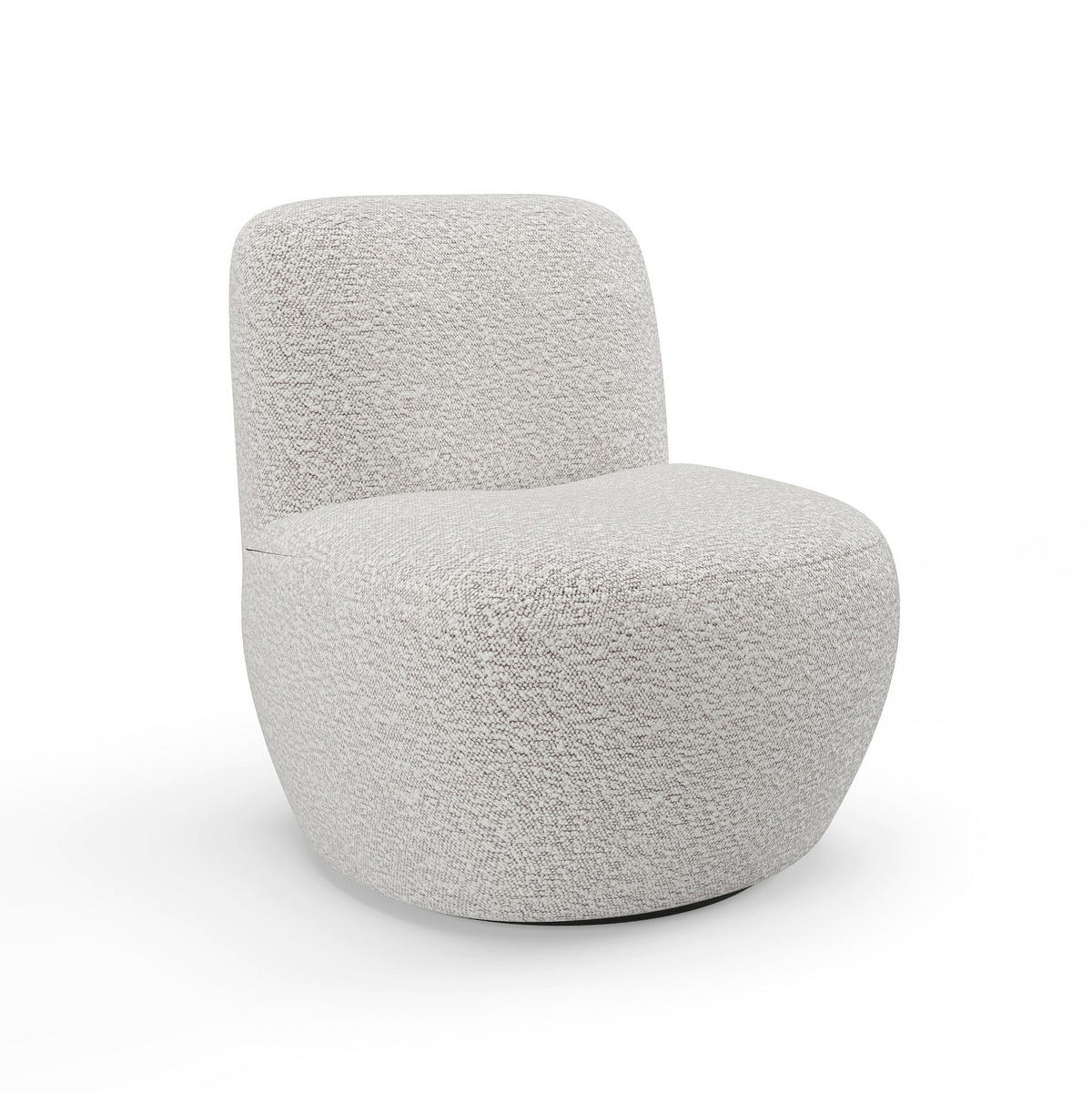 DREHSESSEL Stoff Bouclé hellgrau - Multicolor, Textil (64/77/68cm) - Sia Home