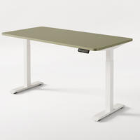 SCHREIBTISCH Elektrisch Höhenverstellbarer HomeOne 160x80cm Weiß/Grün mit Memory-Funktion, Anti-Kollisions Technologie - Weiß/Grün, Holzwerkstoff (80/160/62cm) - Desktronic