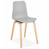 DESIGNERSTUHL Kunststoffsitz Holzgestell, Grau-Beige 44,5x52,5x81 cm - Beige/Grau, Holz/Kunststoff (45/81/53cm) - KADIMA DESIGN