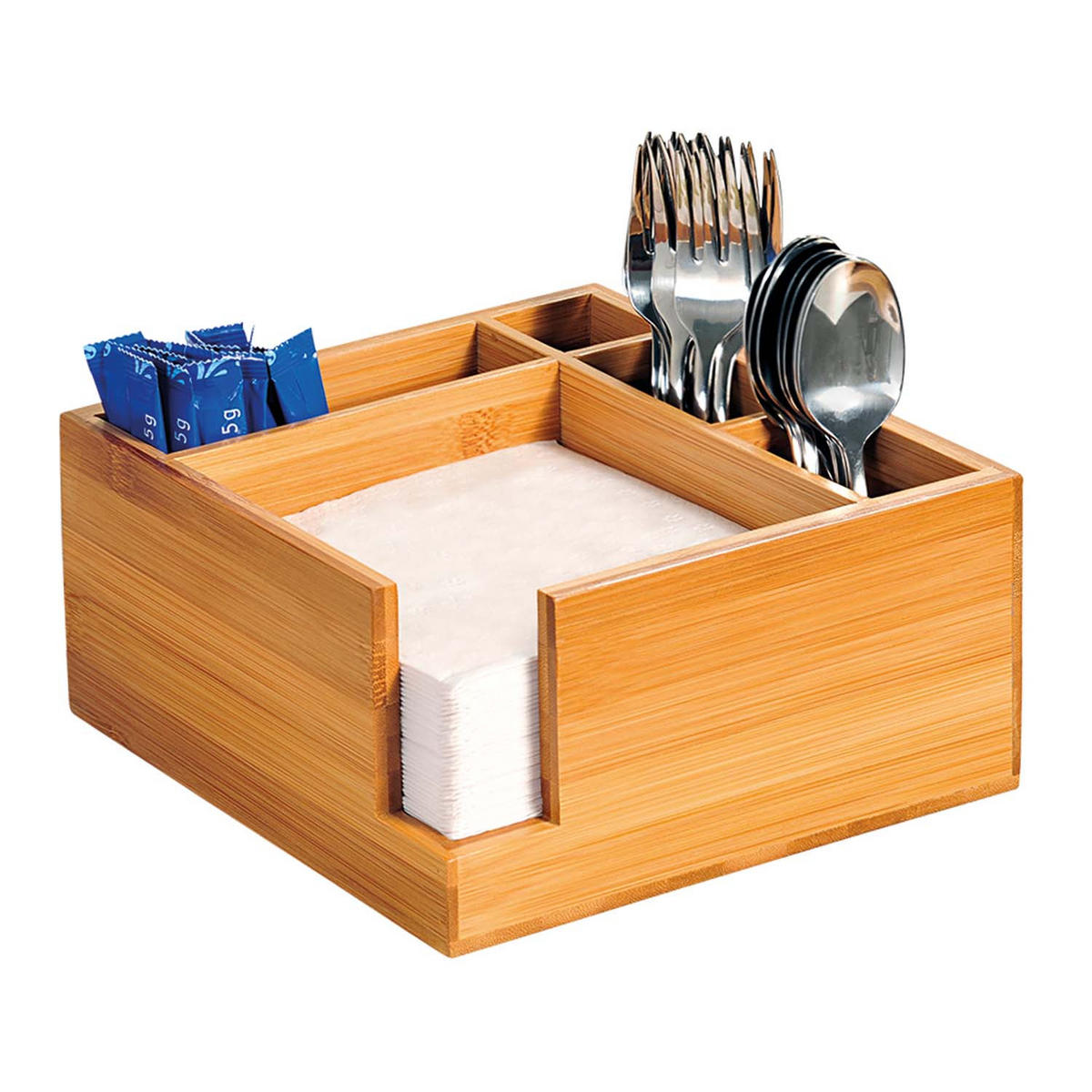 BESTECKBOX, 6 Stück - Bambus, 18 x 18cm - Naturfarben, Holz (18/9/18cm) - Kesper