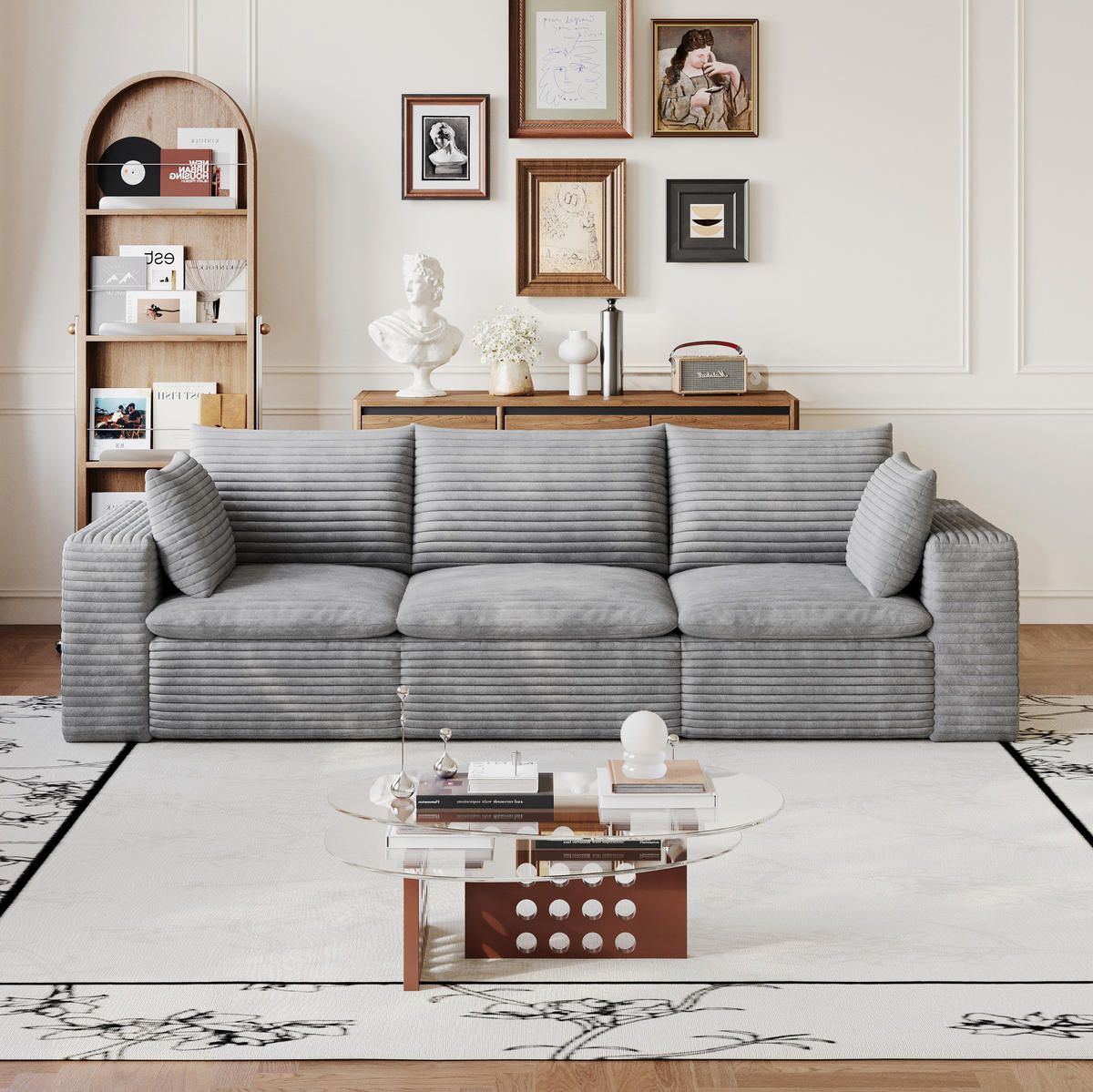 SOFA modular Grau - Grau, Kunststoff (90/60/260cm) - Meubliv