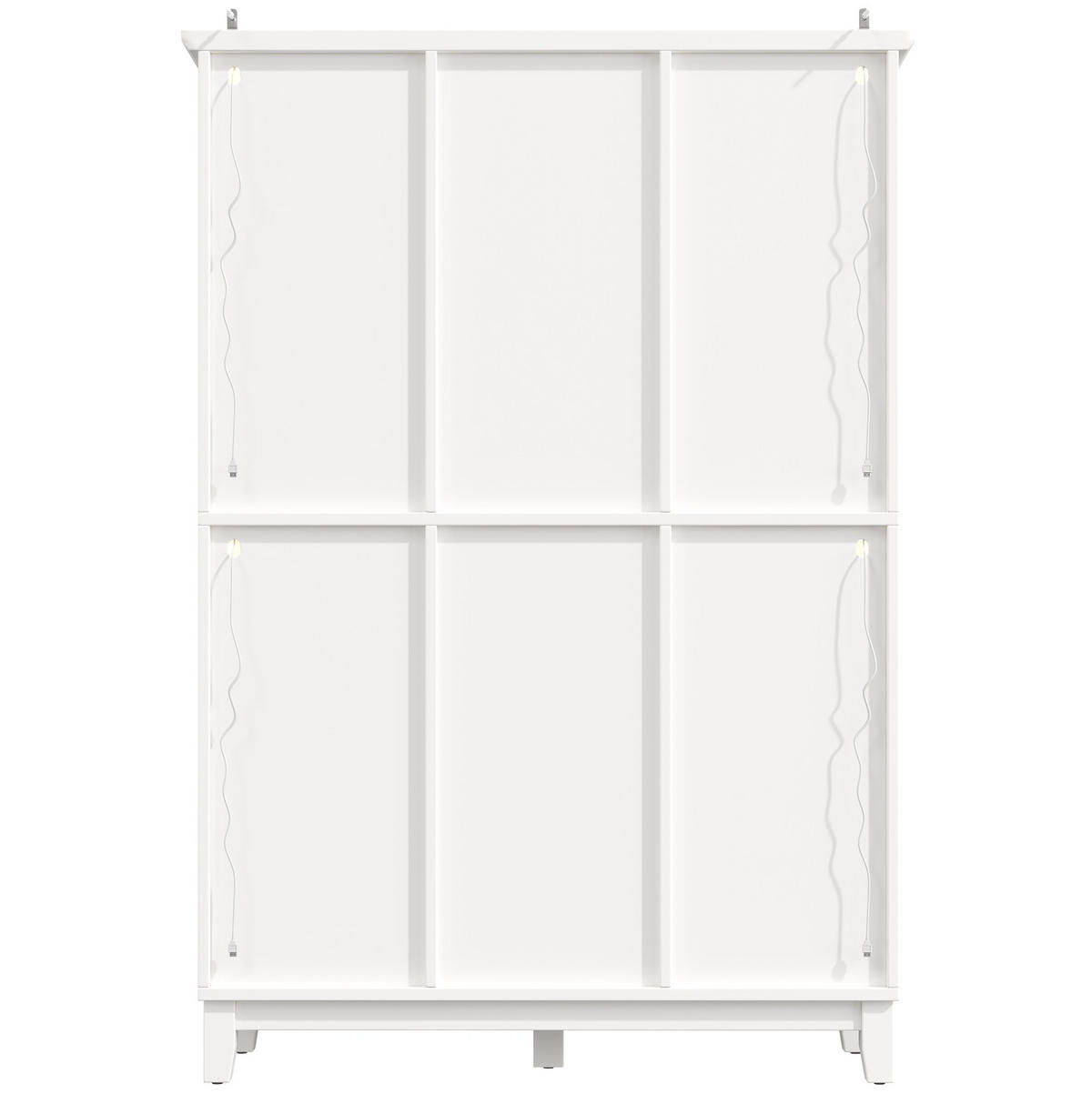 WEINSCHRANK mit LED-Beleuchtung 120 x 40 x 180,5 cm MDF Weiß - Weiß, Holzwerkstoff (40/180.5/120cm) - Meubliv