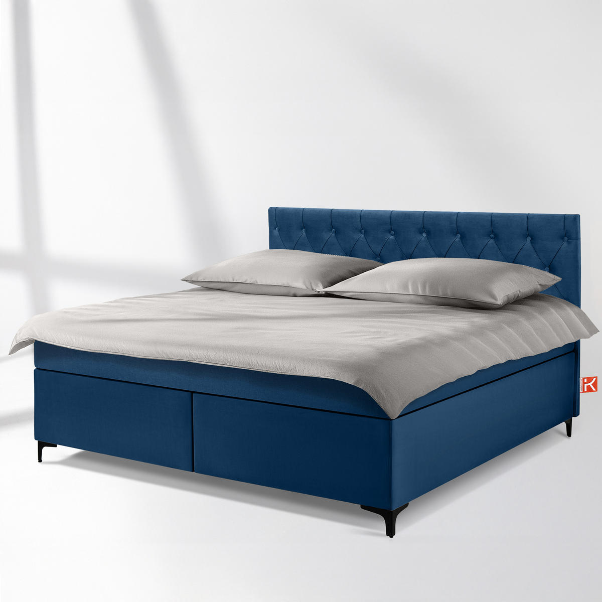 POLSTERBETT ARDEA, Marineblau - Schwarz/Dunkelblau, Holz/Holzwerkstoff (180/200cm) - KONSIMO®