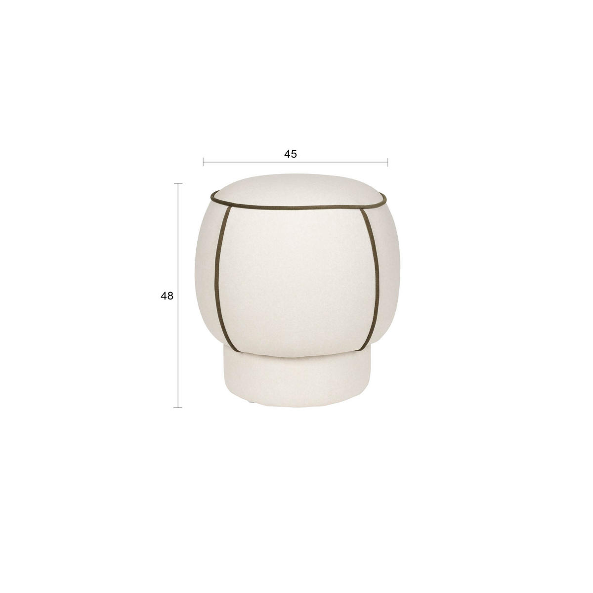 SITZHOCKER Marina Hocker Weiß - Weiß, Kunststoff (45/48/45cm) - Housecraft Living