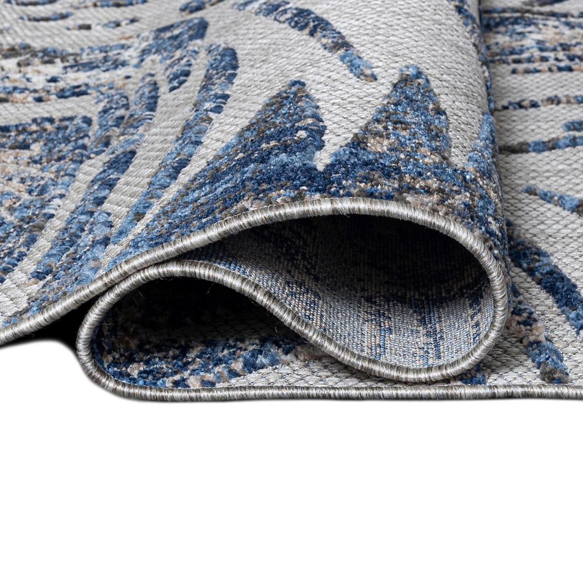 TEPPICH Outdoor Blue Pflanzlich Kurzflor Rechteckig Grey - 120x170 cm - Blaugrau, Textil (120/170cm) - Mazovia