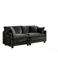 2-SITZER-SOFA aus Chenille 189x75x84 cm mit modularer Bauweise, schwarz - Schwarz, Textil (75/84/189cm) - Luhomfu