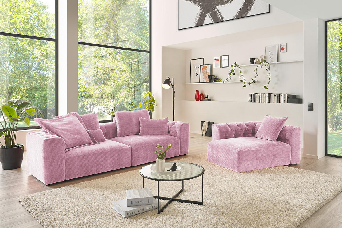 SPITZKISSEN KLEIN SEPHI Cord - Pink, Textil (40/40cm) - KAWOLA