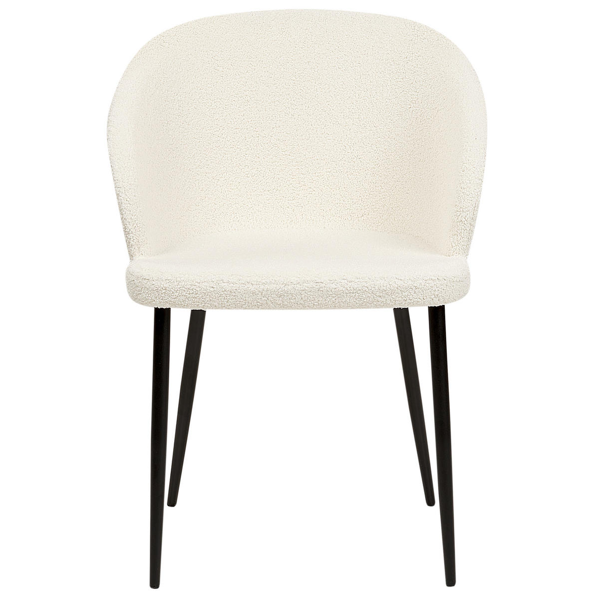ESSZIMMERSTUHL 2er-Set Bouclé cremeweiß/schwarz Mason - Schwarz/Weiß, Textil (45/82/45cm) - Beliani