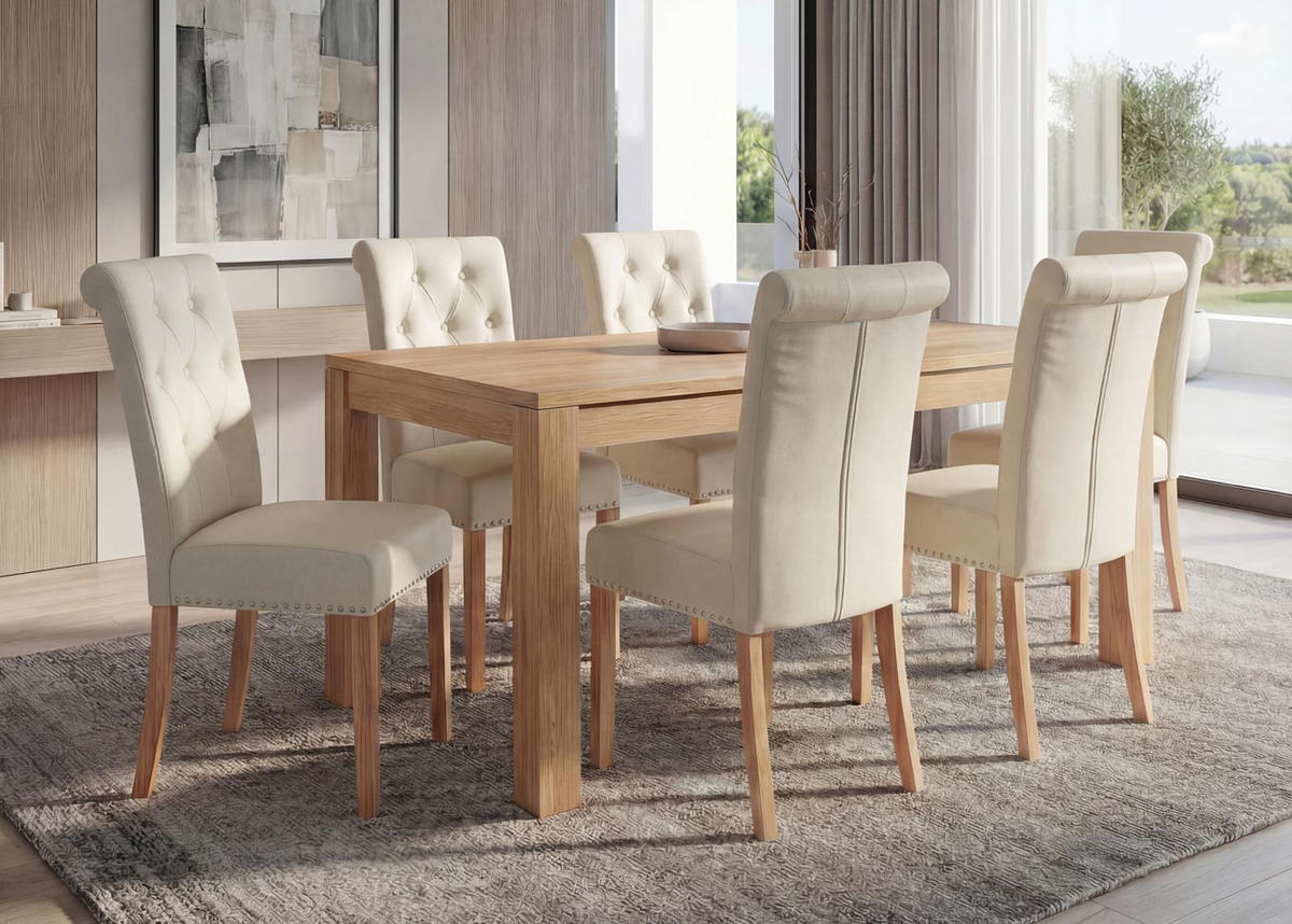 ESSZIMMERSTUHL FIELD Beige, Braun 6er-Set - Beige/Braun, Textil (47/98/62cm) - MCW