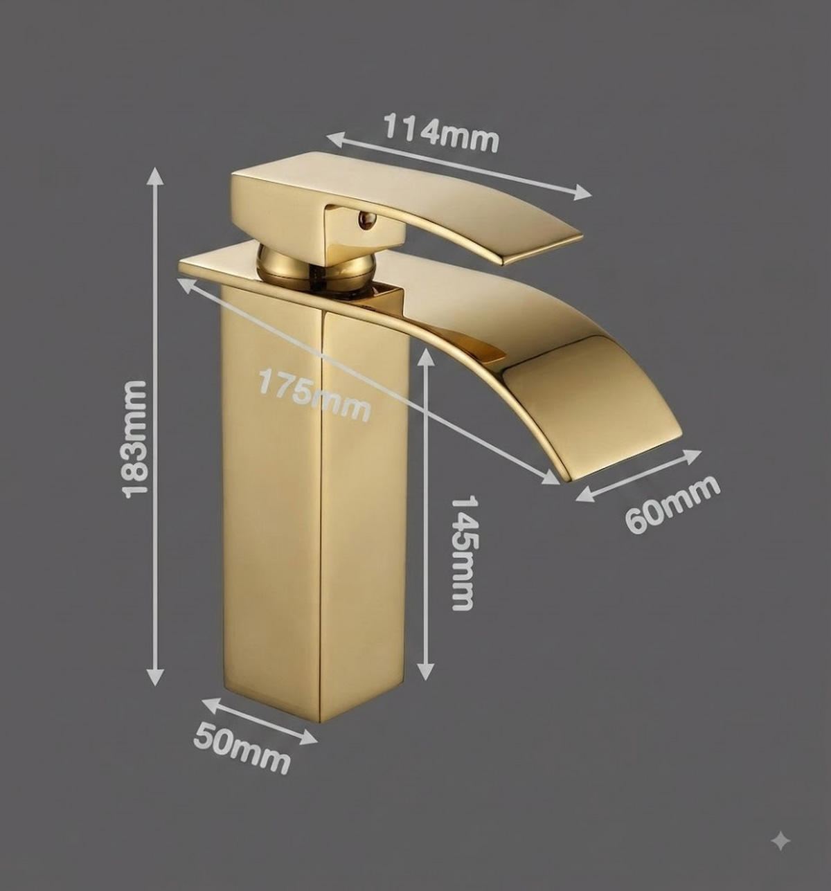 BADEZIMMERARMATUR, 18.3 x 11.4 cm, gold - Goldfarben, Metall (27/7/21cm) - Vallsero