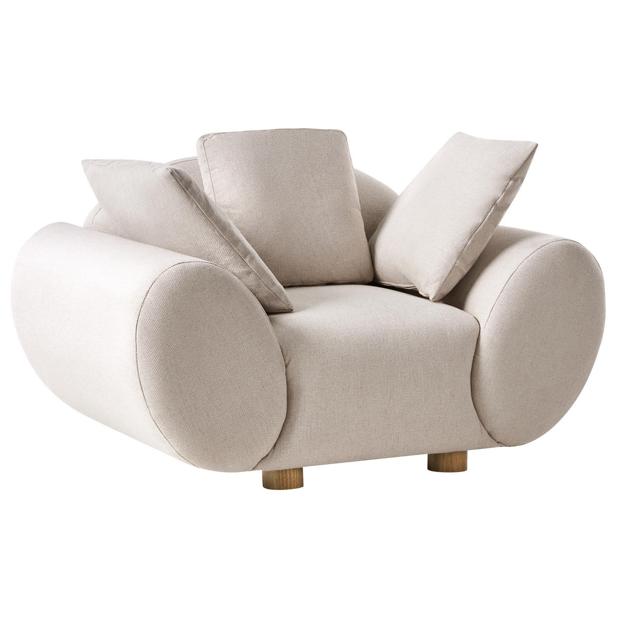 SET CANAPELE cu 4 locuri textil bej deschis Ringel - maro/bej, material textil (189/75/87cm) - Beliani