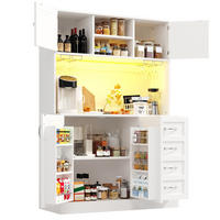 BUFFETSCHRANK 120/40/188 cm weiß aus MDF mit LED-Beleuchtung - Weiß, Holzwerkstoff (120/188/40cm) - OKWISH