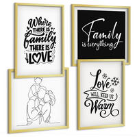 BILDER SET 4er Set - 50x50 cm & 40x60 cm Goldrahmen - Familie, Liebe, Wärme, Zuhause - Goldfarben, Kunststoff (50/50cm) - TULUP