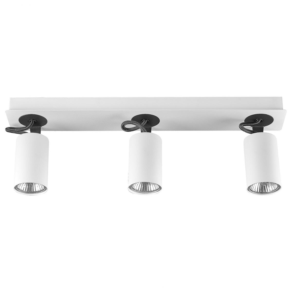 DECKENLEUCHTE Klip 44x7x12 cm - Weiß, Metall (7/44/12cm) - Beliani