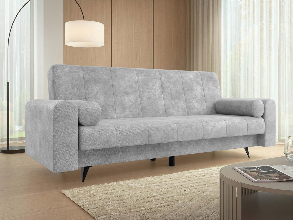 SCHLAFSOFA Zuri - Chromfarben/Schwarz, Holz/Textil (240/93/91cm) - MIRJAN24