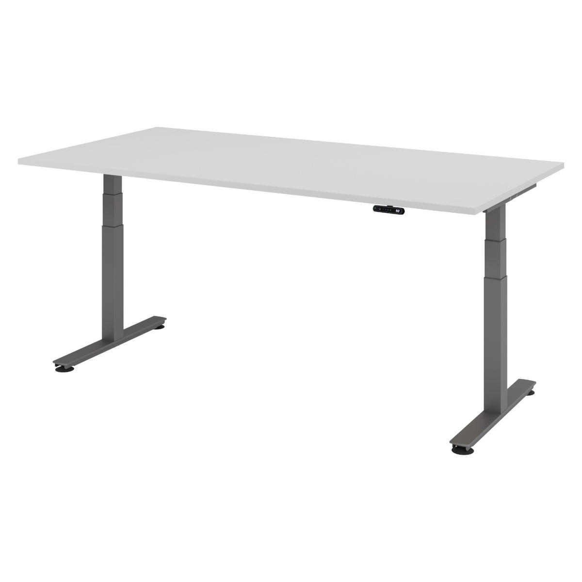 SCHREIBTISCH elektrisch XDSM 100/200/72 cm in Grau/Graphitfarben - Graphitfarben/Grau, Holzwerkstoff (100/200/72cm) - bümö
