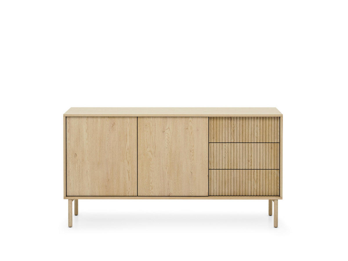 SIDEBOARD TAVO 153 cm Eiche Cremona - mit 2 Türen (links) und 3 Schubladen (rechts) - Eichefarben, Holz/Holzwerkstoff (153/80/39cm) - Ravio