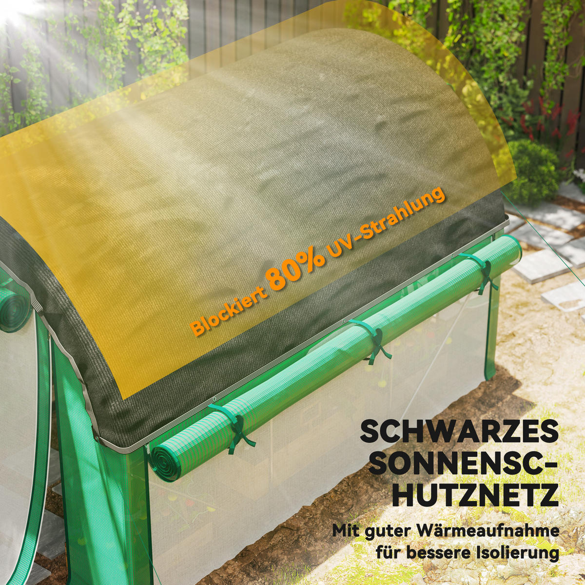 FOLIOVÝ TUNEL, 300L x 200B x 198H cm - zelená barva, plast (200/198/300cm) - Outsunny