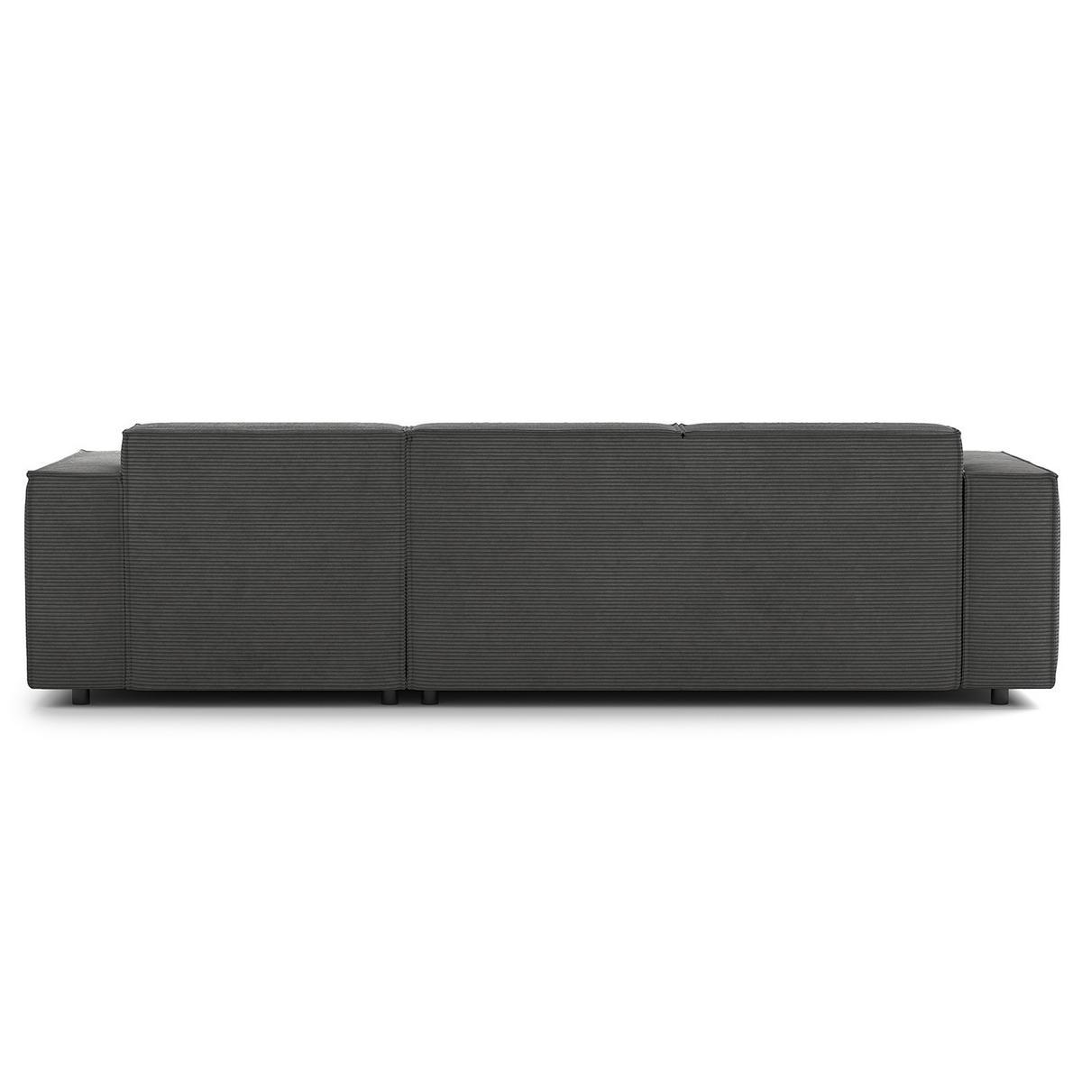 ECKSOFA mit Longchair - Anthrazit/Schwarz, Kunststoff/Textil (260/177cm) - home24