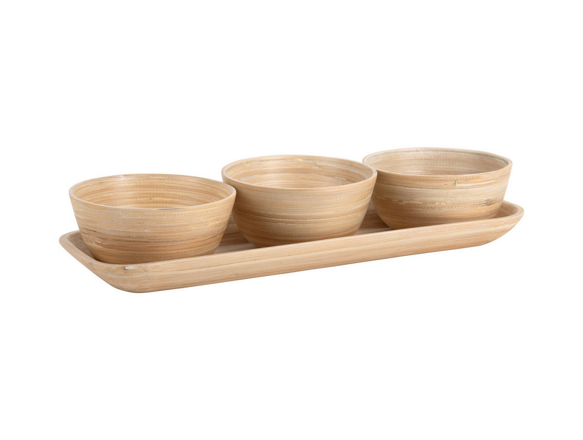 SNACK Set Puro 36/12/6 cm - Braun, Naturmaterialien (12cm) - Present Time