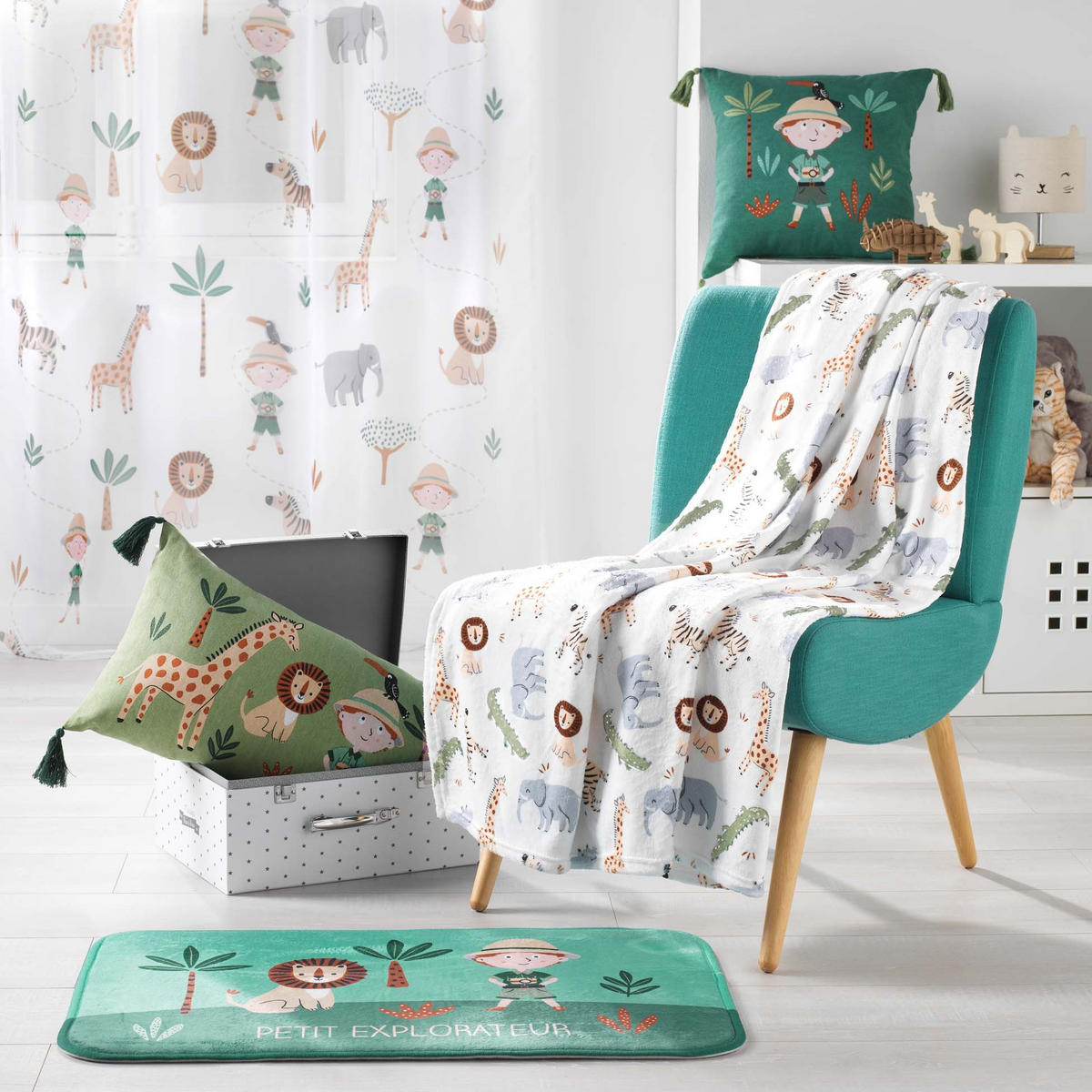 KINDERTEPPICH 45/75 cm Leo - Grün, Textil (45/75cm) - Douceur d´intérieur