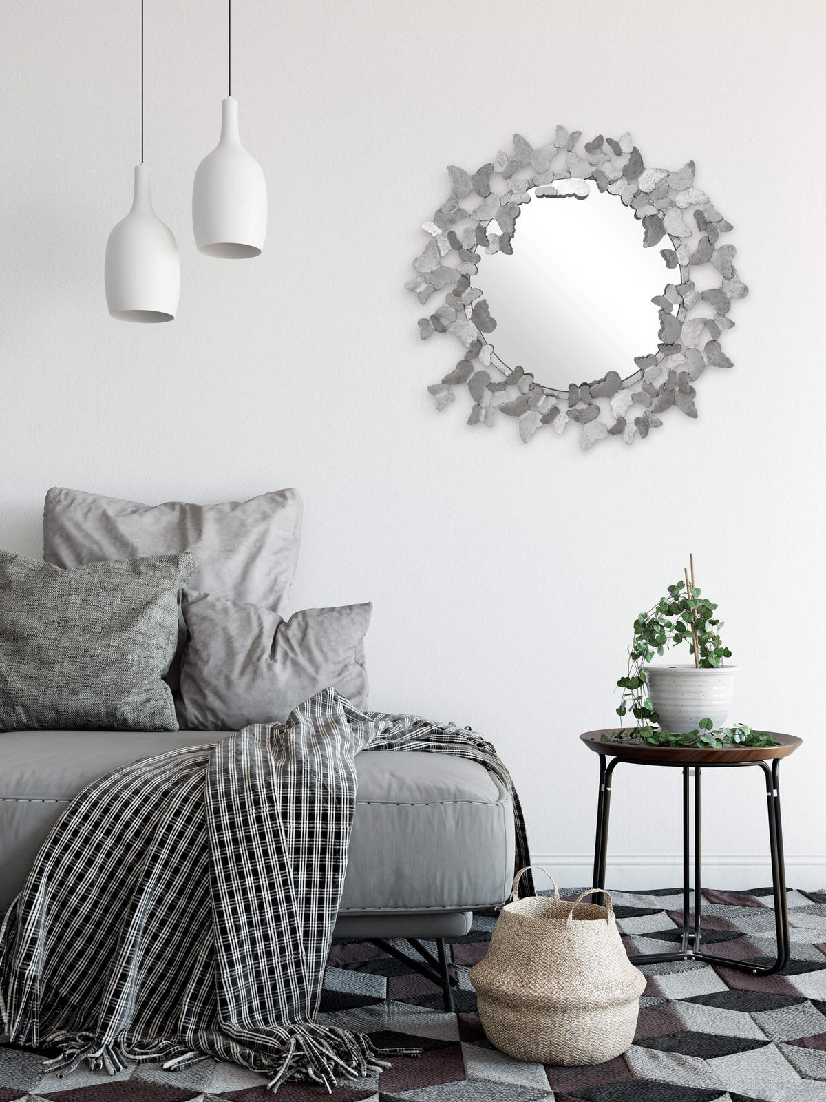 WANDSPIEGEL Silber 63/63 cm - Silberfarben, Metall (6.3/63/4cm) - KUNSTLOFT