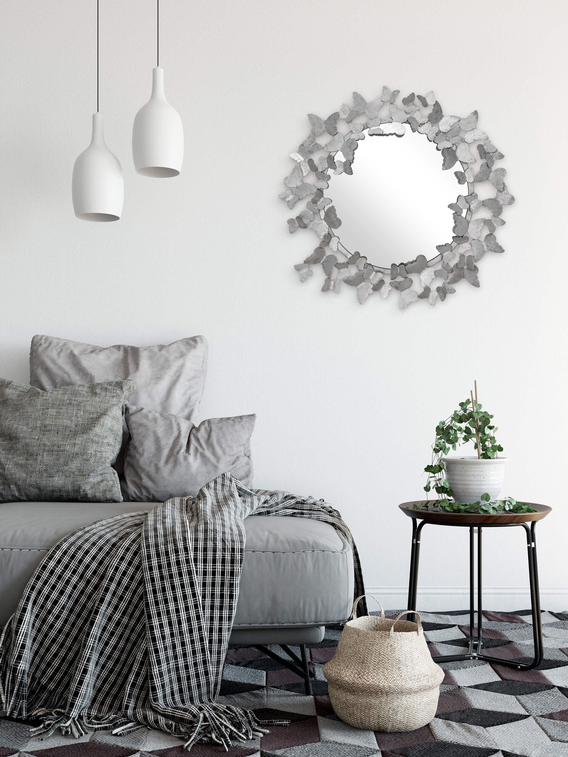 Thumbnail - Kunstloft Wandspiegel, Silber, Metall, 63x63x4 cm, Spiegel, Wandspiegel