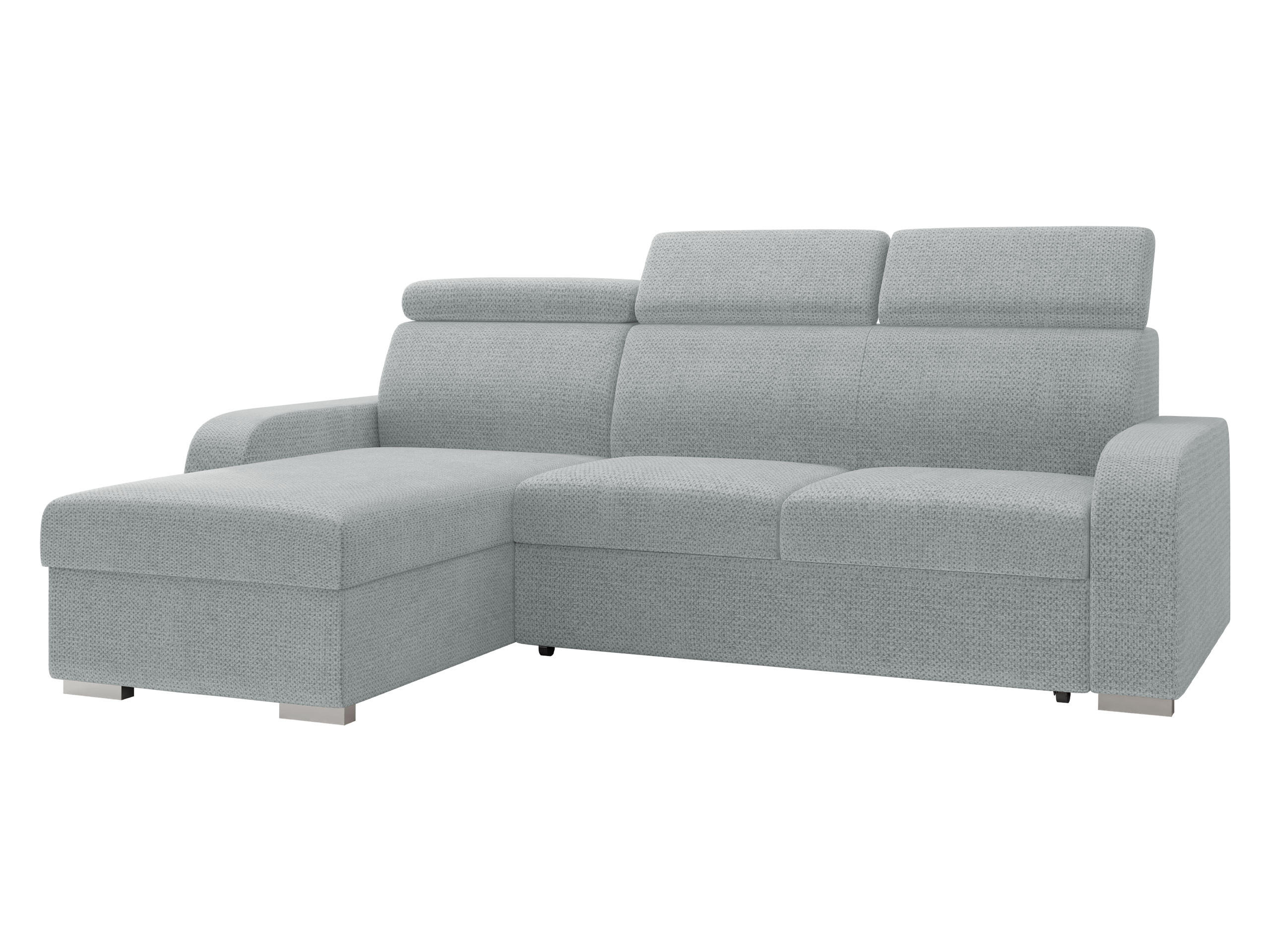 ECKSOFA Oslo 2rLC - Silberfarben/Hellgrau, Holz/Textil (235/170cm) - MIRJAN24